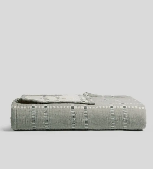 Grid Cotton Wool Coverlet